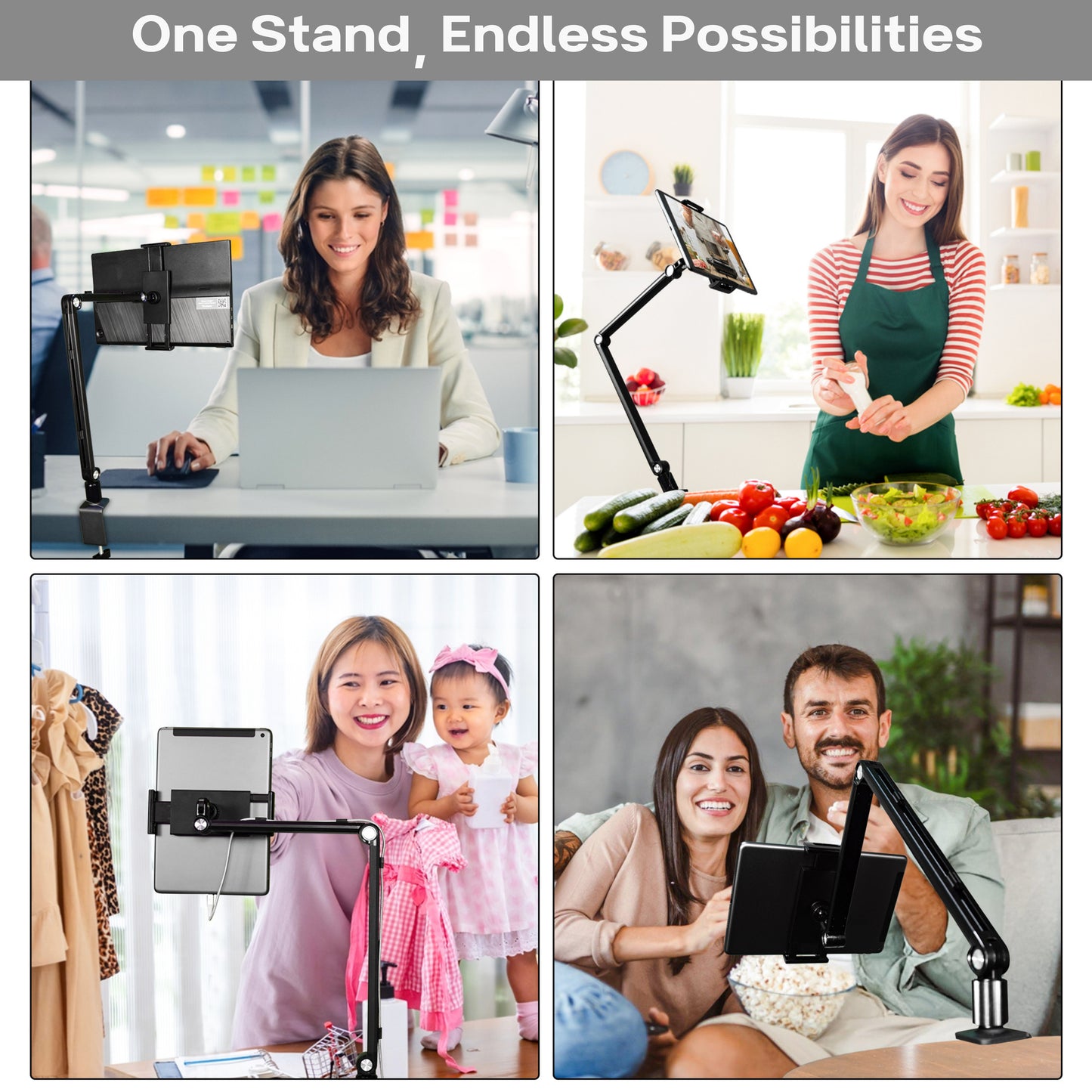 FortiHold Tablet Stand:  Unlock Hands-Free Freedom & Ergonomic Comfort for Your Devices